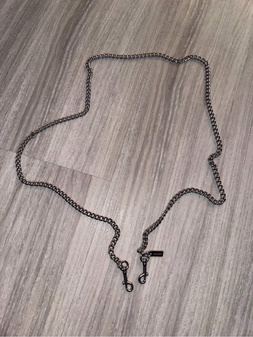 Coach Gunmetal Chain Strap in Dark Silver